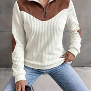 Half-Zip Ribbed Pullover