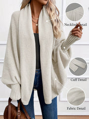 Draped Shawl-Collar Cardigan