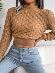 Textured Cropped Jumper