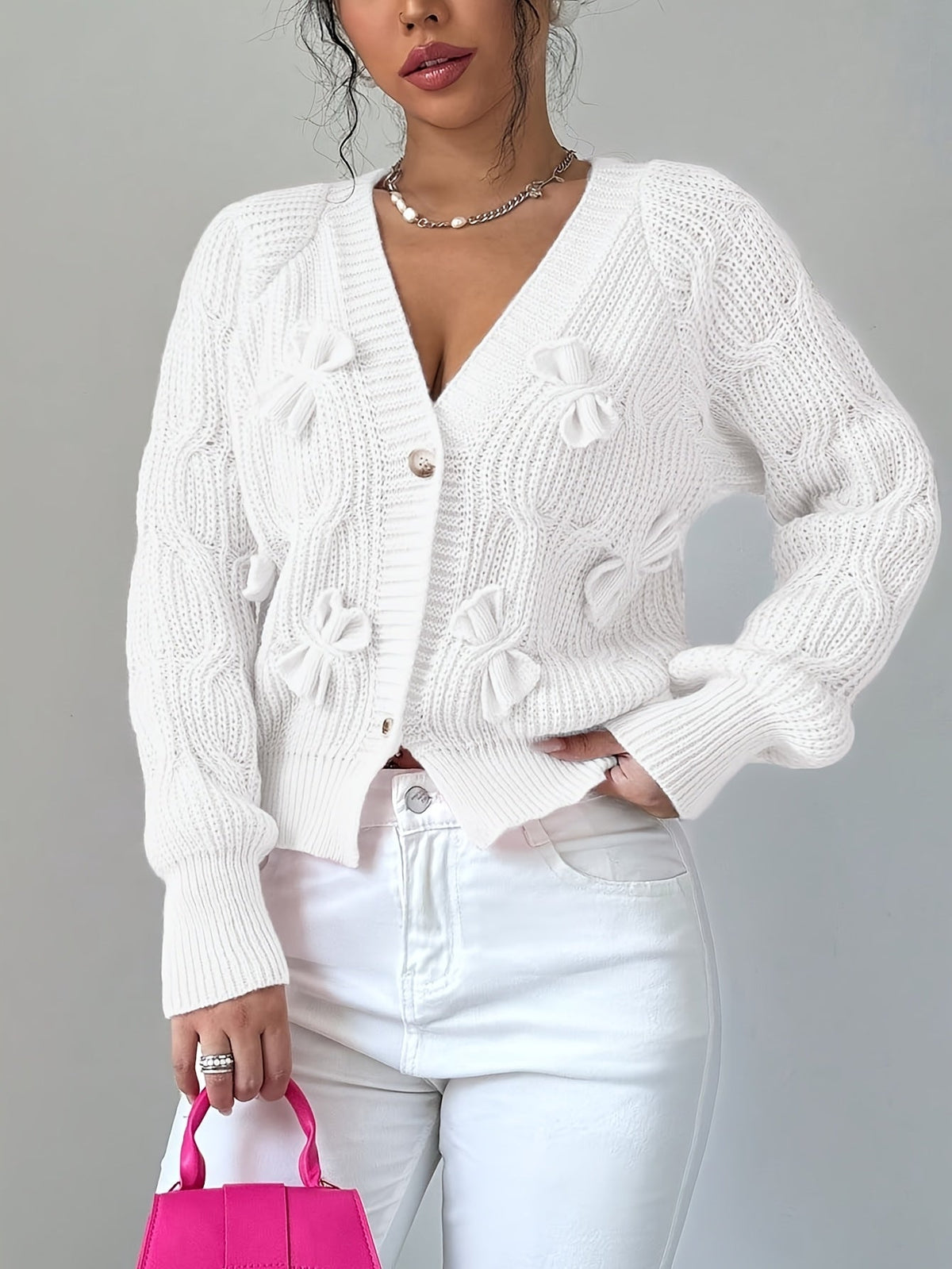 Bow-Detail Cardigan