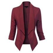 Draped Open-Front Blazer