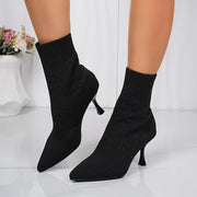 Pointed-Toe Heeled Ankle Boots