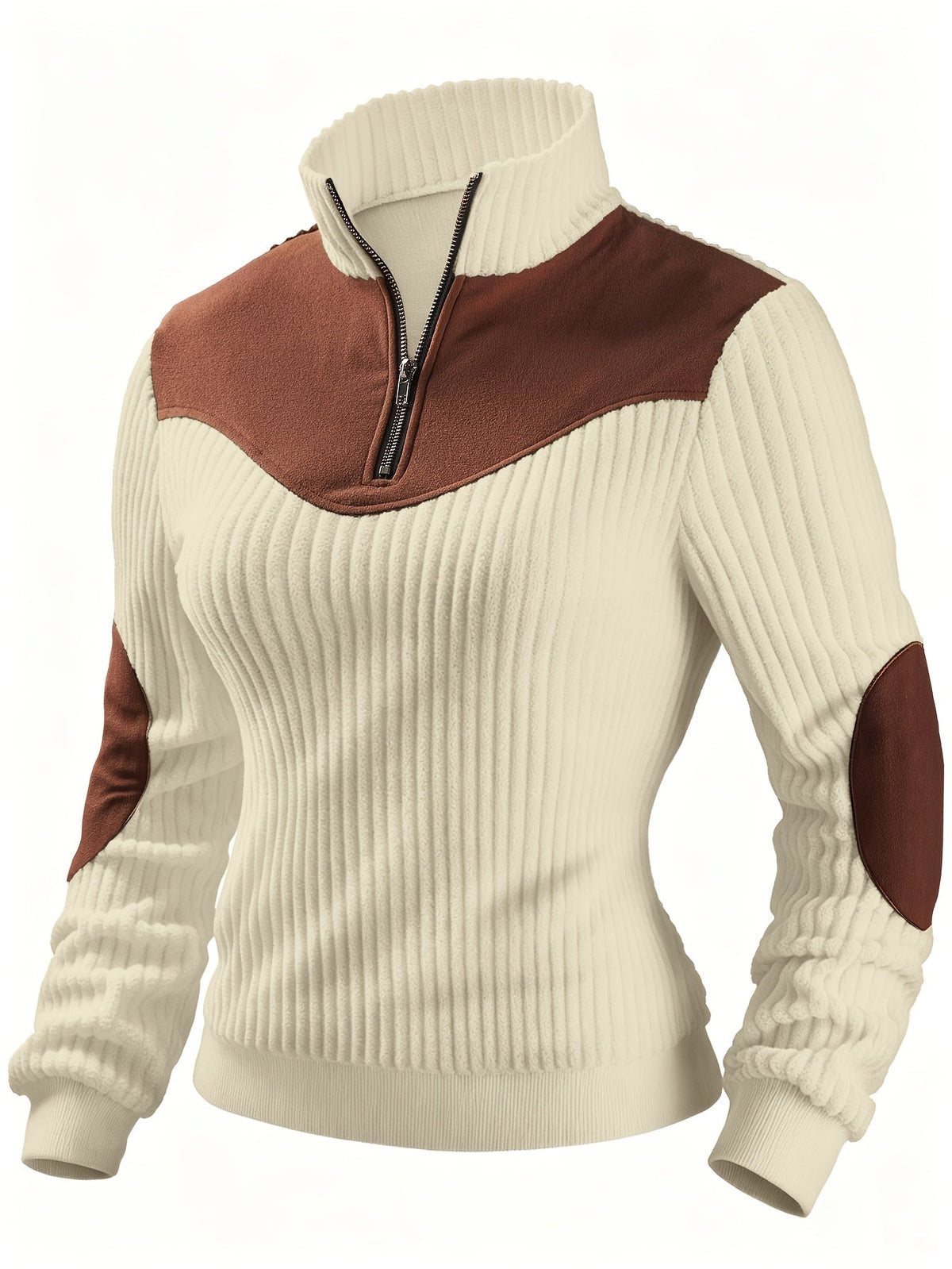 Half-Zip Ribbed Pullover