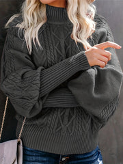 Textured Cable-Knit Sweater