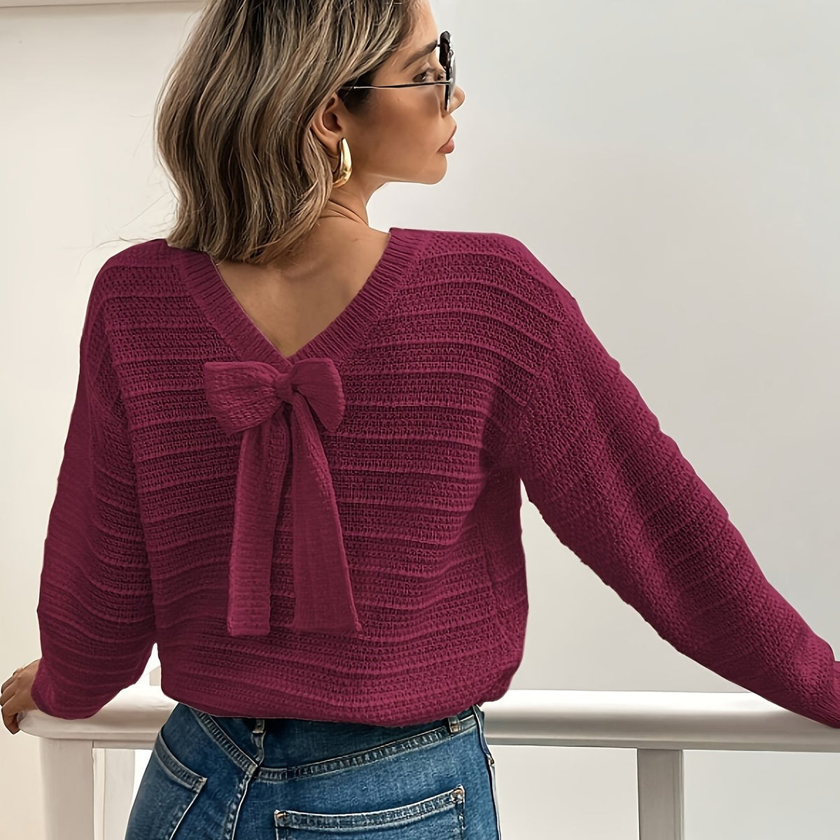 Bow-Detail Knit Jumper