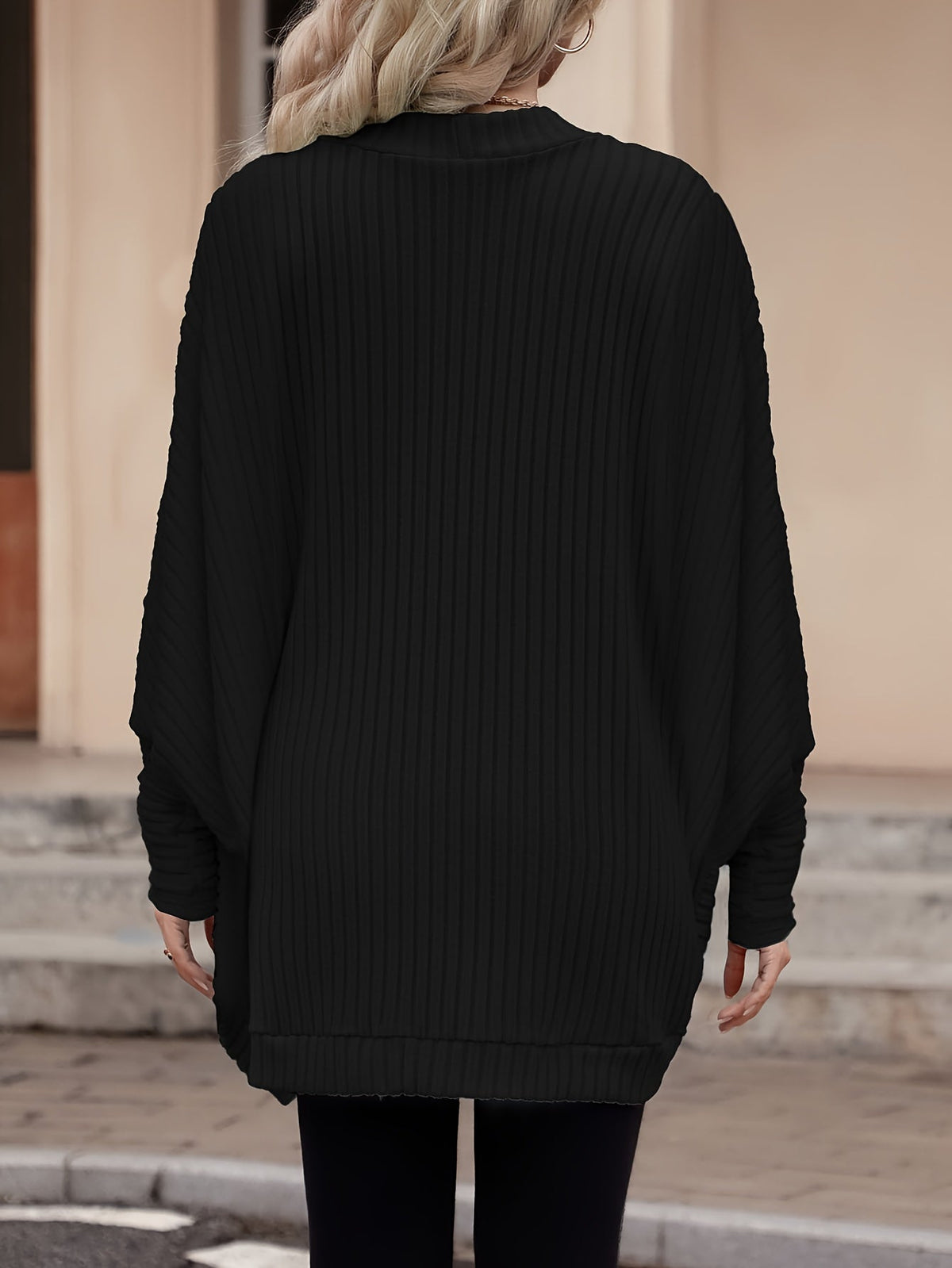 Relaxed Open-Front Cardigan