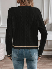Cable-Knit Button Cardigan