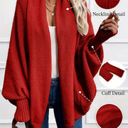 Draped Shawl-Collar Cardigan