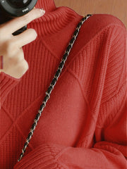 Textured Turtleneck Sweater