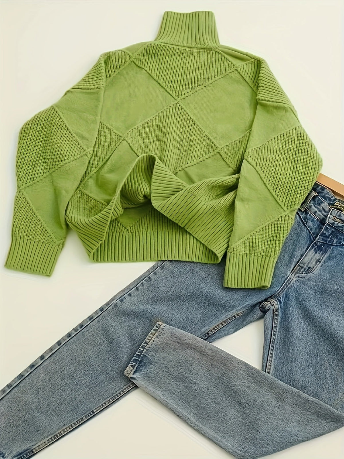 Textured Turtleneck Sweater