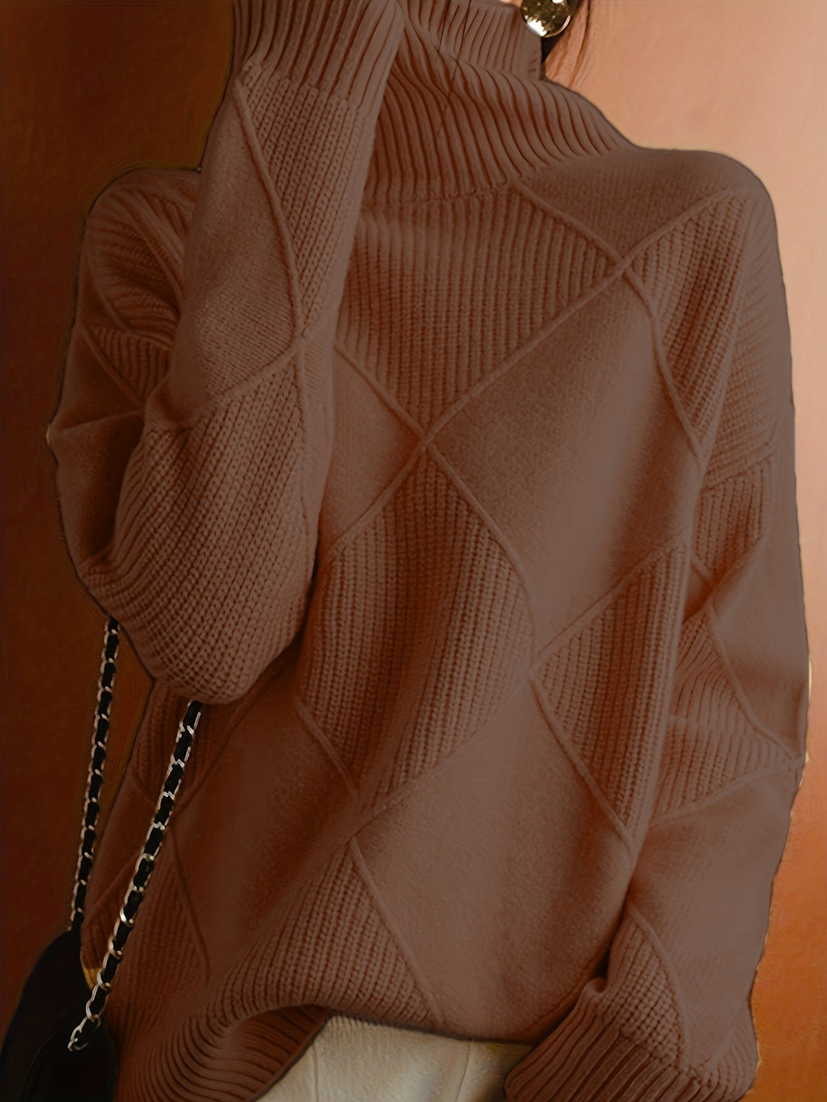 Textured Turtleneck Sweater