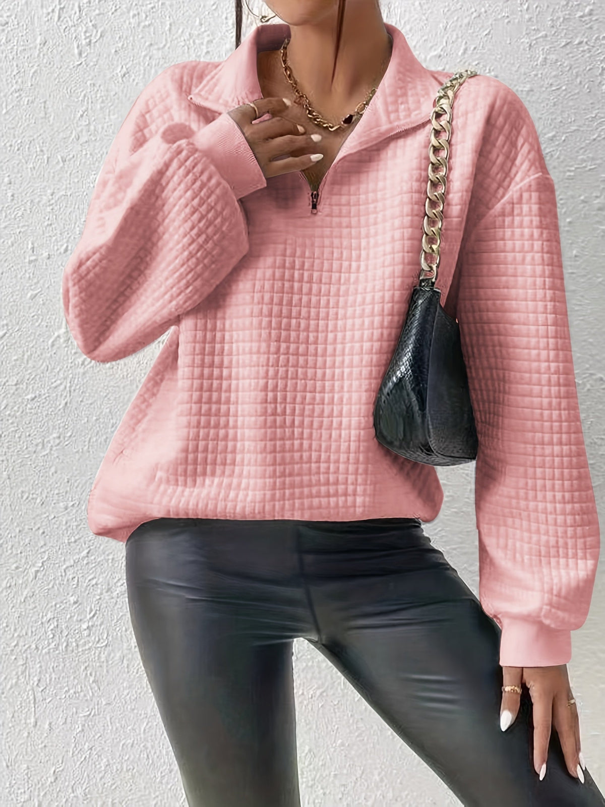 Textured Quarter-Zip Pullover