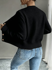 Cable-Knit Button-Front Cardigan