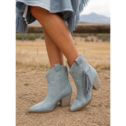 Western Tassel Ankle Boots