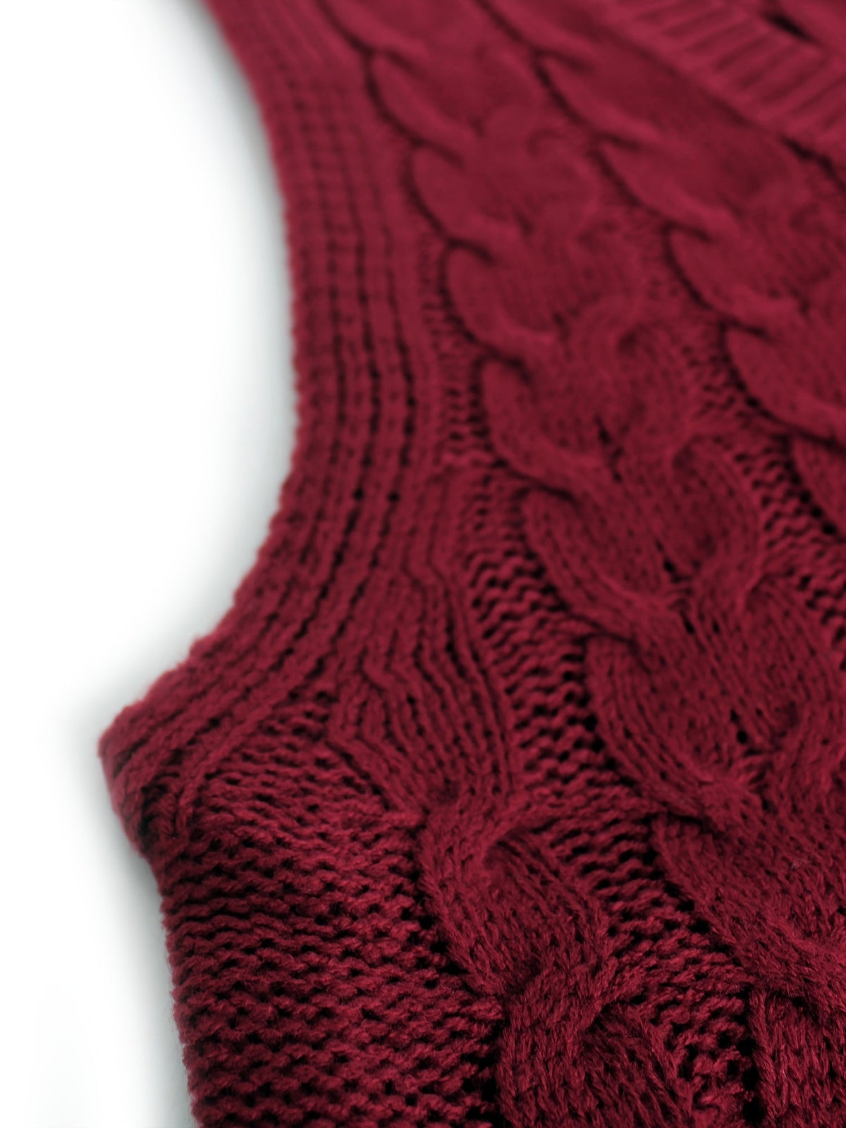 Cable-Knit V-Neck Sweater Vest