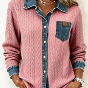 Textured Contrast Cardigan