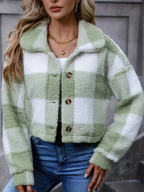 Cropped Check Jacket