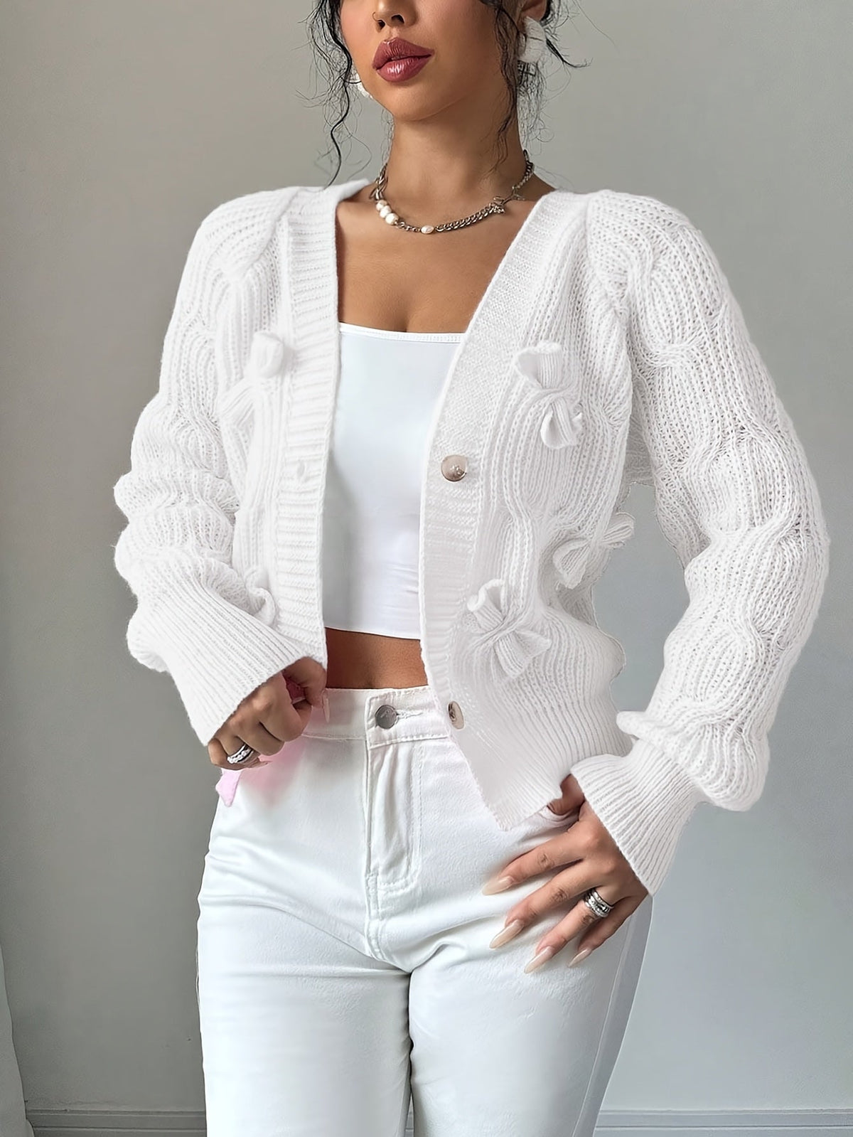 Bow-Detail Cardigan