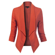 Draped Open-Front Blazer