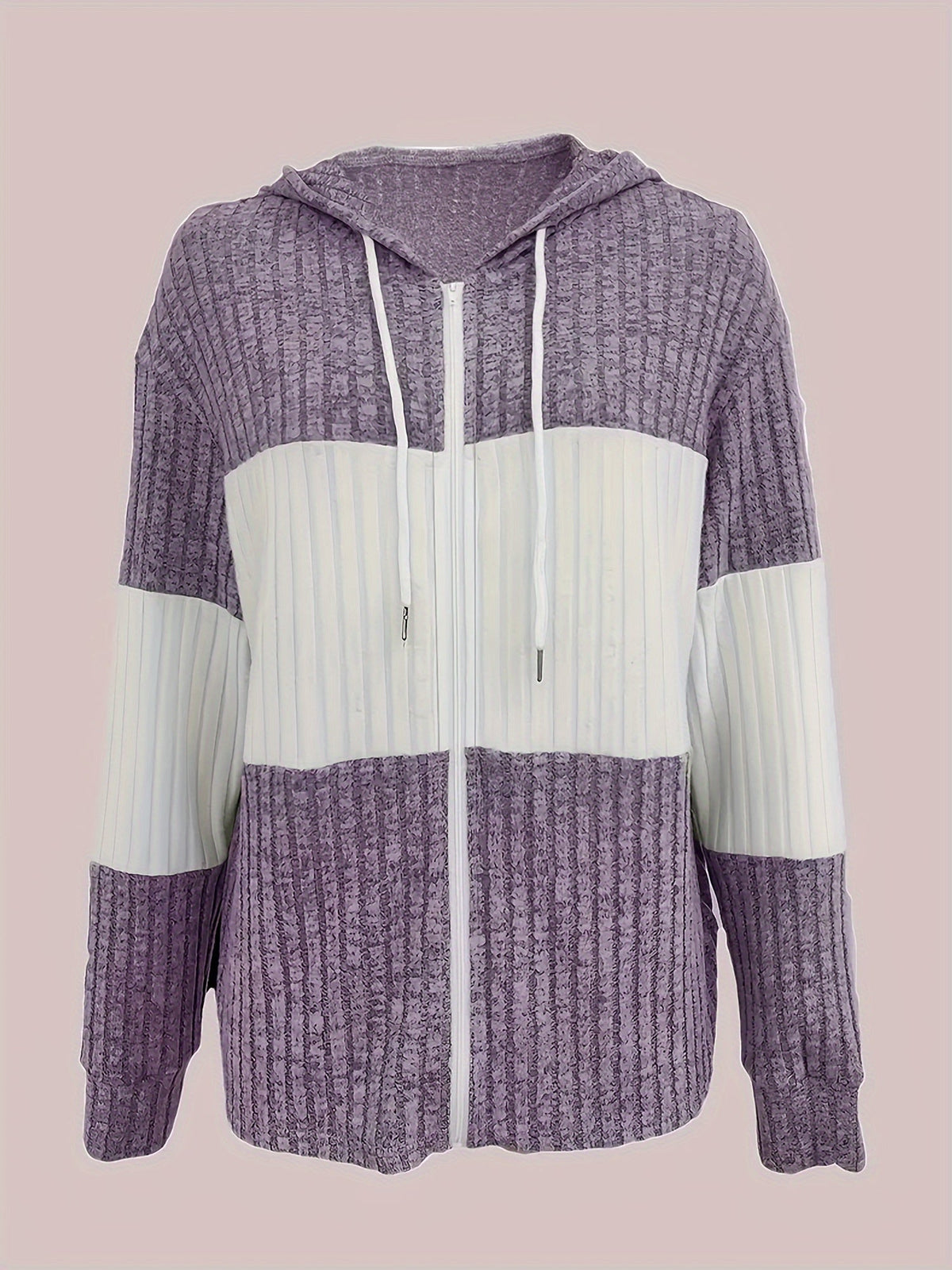 Textured Hooded Zip Jacket