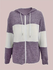 Textured Hooded Zip Jacket