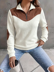 Half-Zip Ribbed Pullover