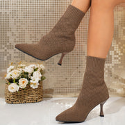 Pointed-Toe Heeled Ankle Boots