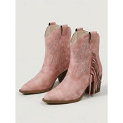 Western Tassel Ankle Boots