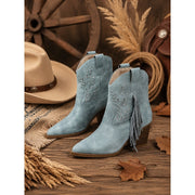 Western Tassel Ankle Boots