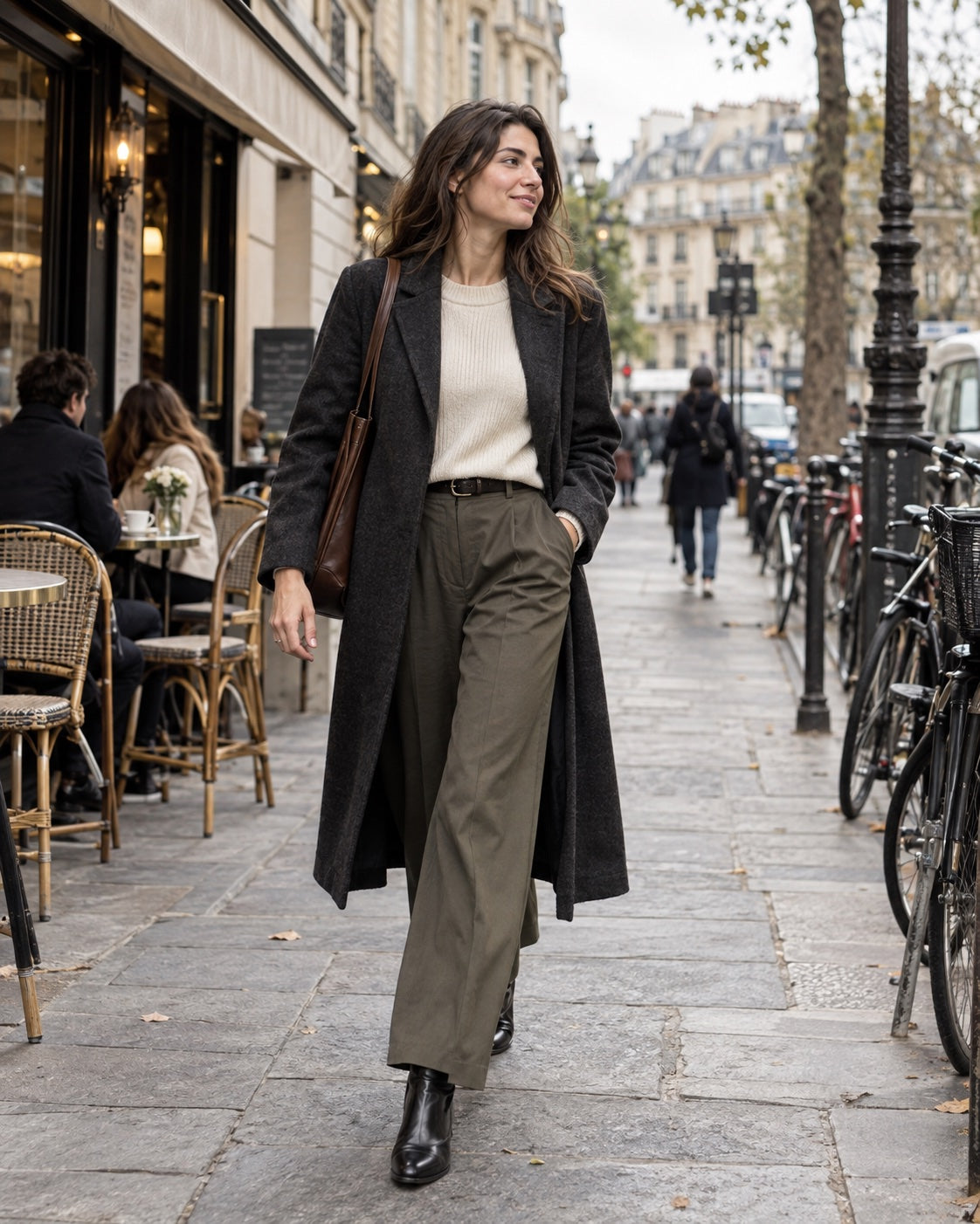 Woman wearing an autumn city outfit
